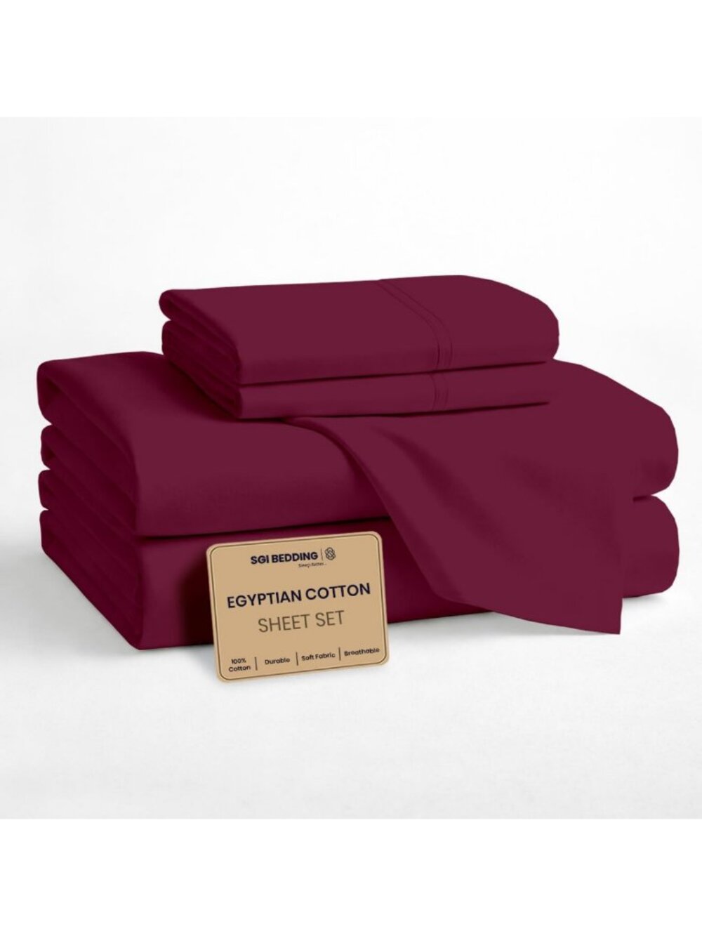 Luxury 100% Egyptian Cotton Queen Sheets Set - Soft, Cooling, Deep Pocket